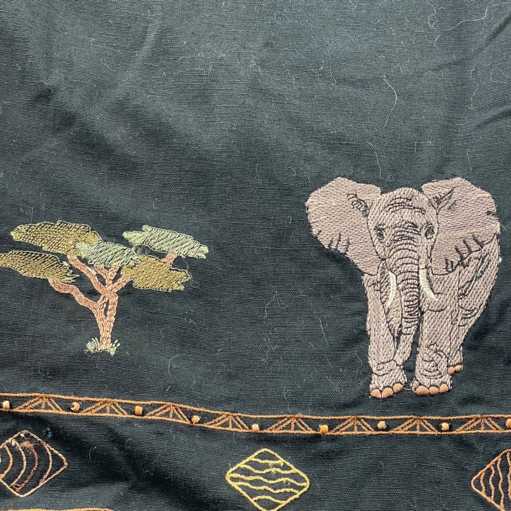 Lemon Grass Safari Animal‎ Embroidered Sleeveless Button Up Shirt Women's Small - Picture 3 of 6